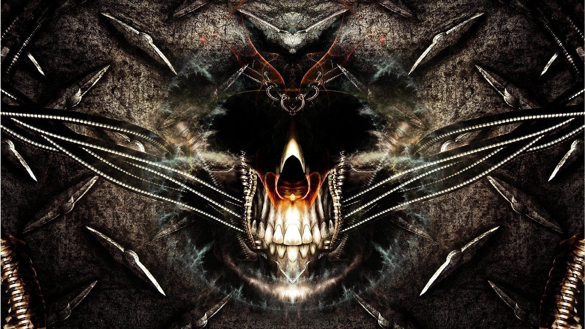 1920x1080 Techno Skull HD wallpaper