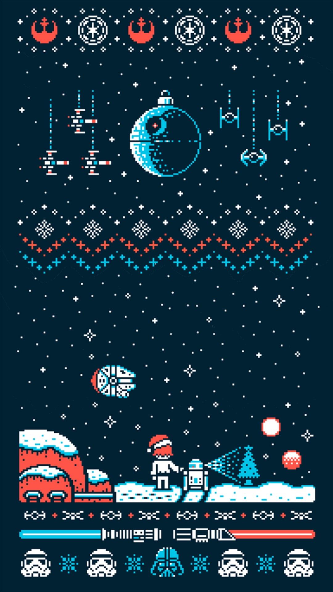 1080x1920 Cool 8 Bit Christmas Wallpaper