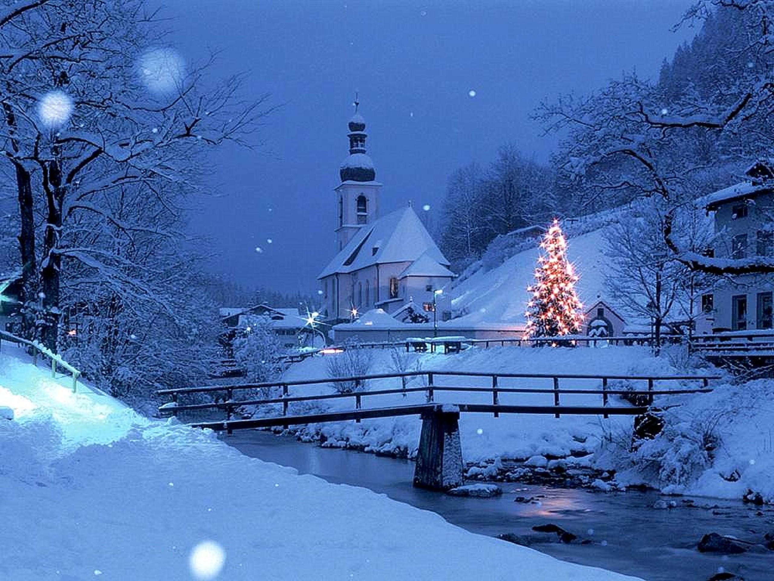 2560x1920 Christmas Village Background