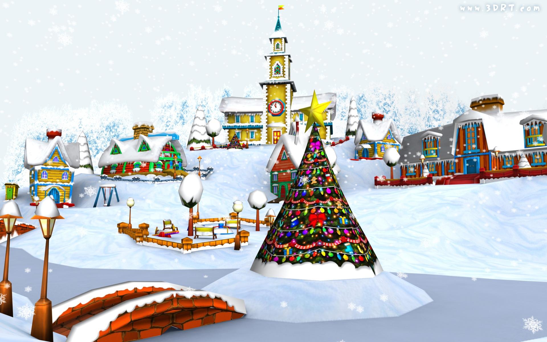 1920x1200 Christmas, village, wallpaper, levels, shots