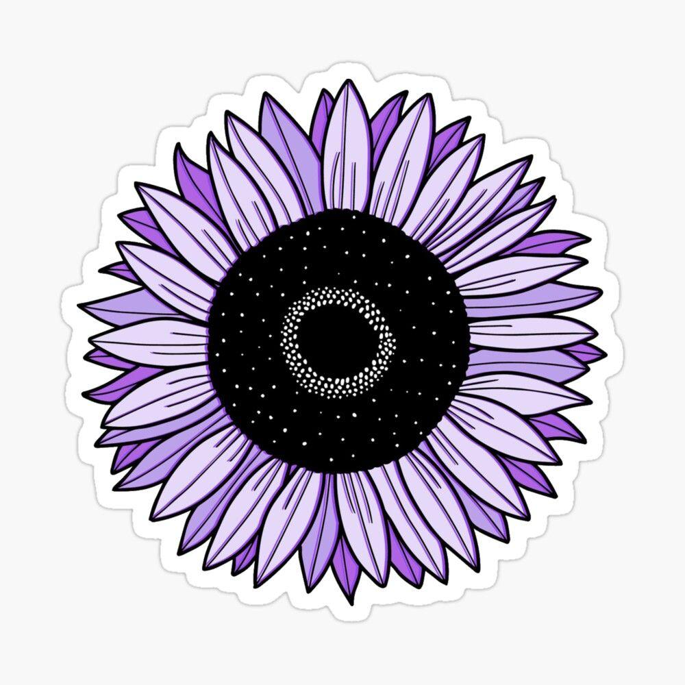 1000x1000 Purple Sunflower Sticker by deathtoprint. Aesthetic stickers, Blue aesthetic, Pink aesthetic