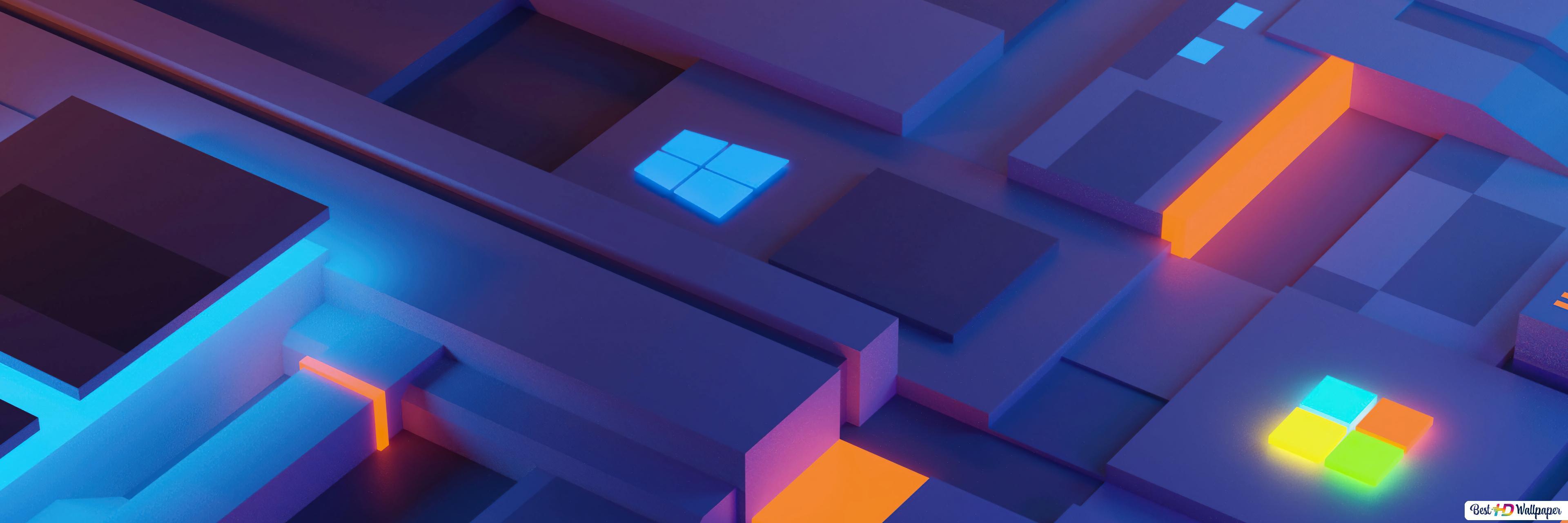 3840x1280 Windows 10 Logo Abstract HD wallpaper download