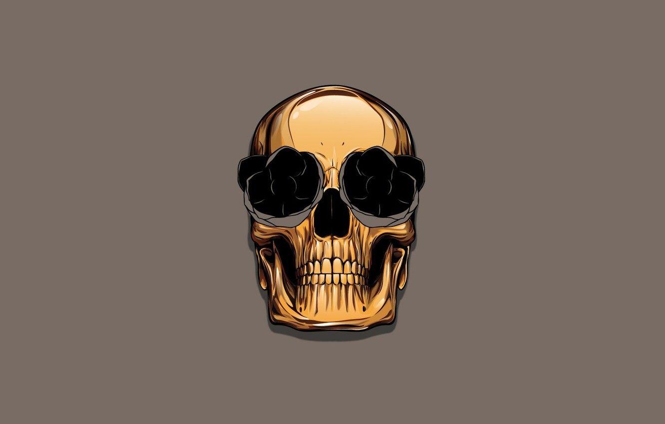 1332x850 Golden Skull Wallpaper