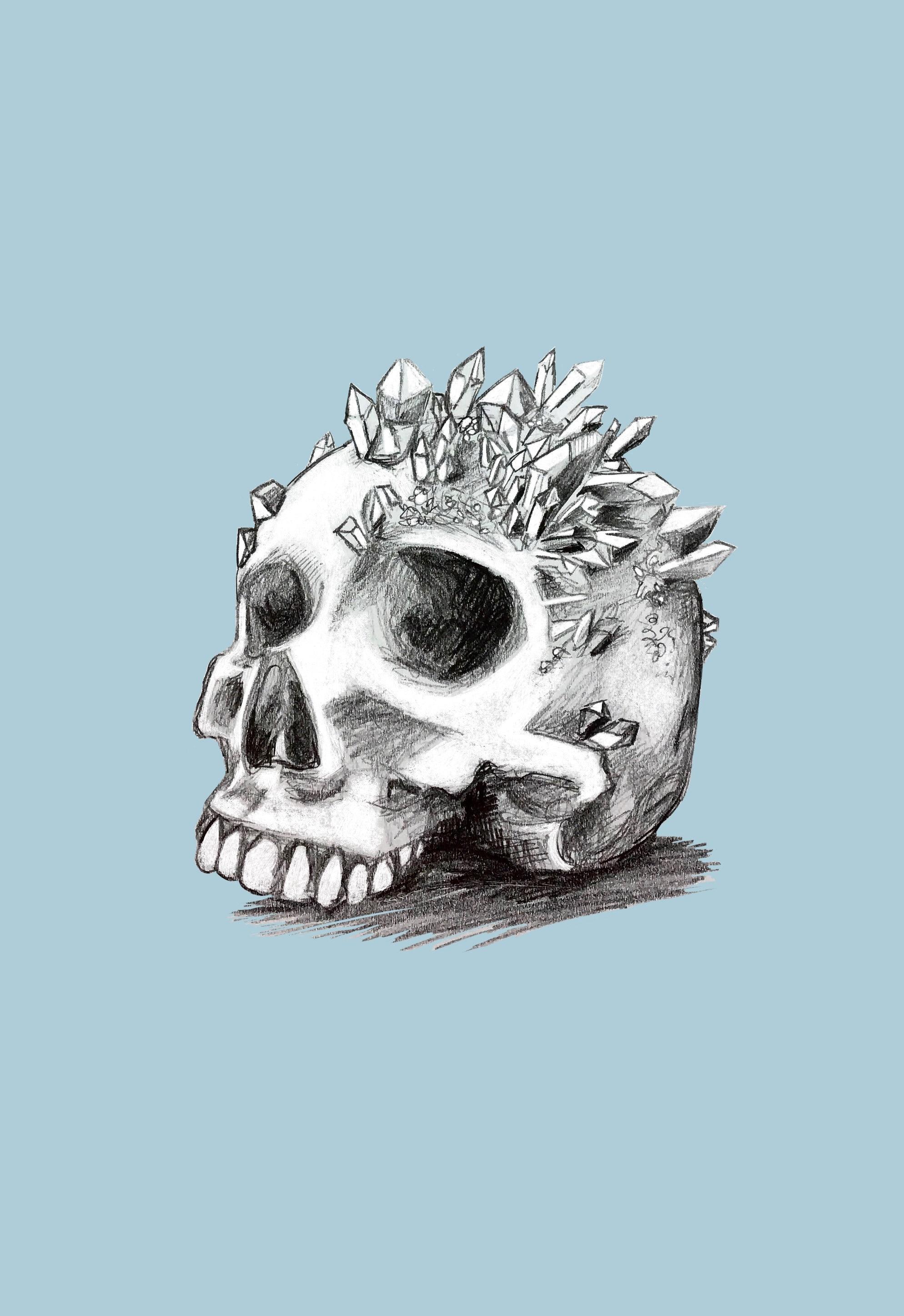 1988x2894 Crystal Skull Print Skull Sticker