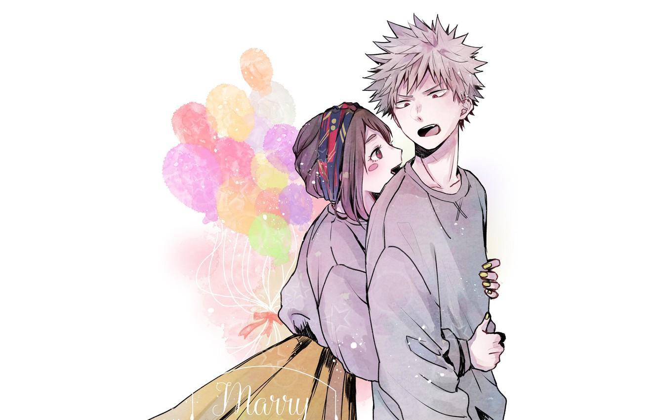1332x850 Katsuki And Ochako Wallpaper