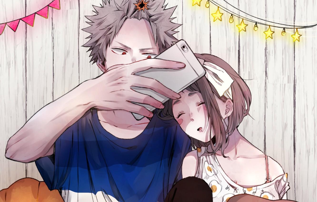 1332x850 Wallpaper selfie, My hero Academy, My Hero Academia, Boku No Hero Academy, Bakuga Katsuki, Uraraka, Ochako image for desktop, section сёнэн