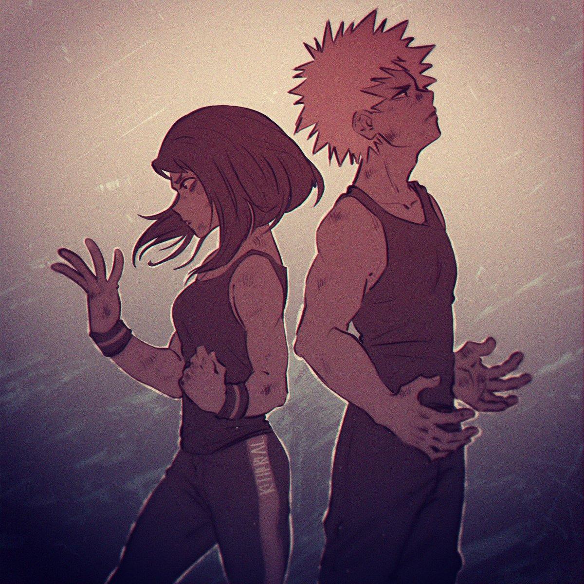 1200x1200 Bakugou Katsuki And Ochako Cute Desktop Wallpaper