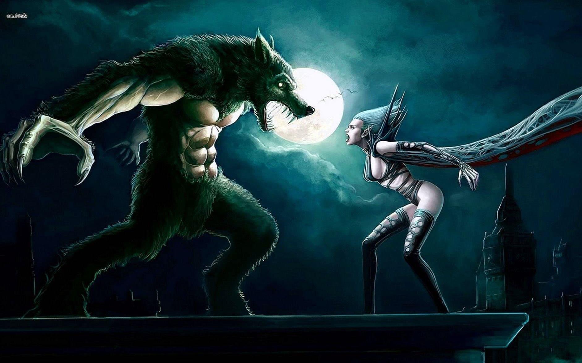 1883x1176 Werewolf Vs Vampire HD Wallpaper Wallpaper.pro