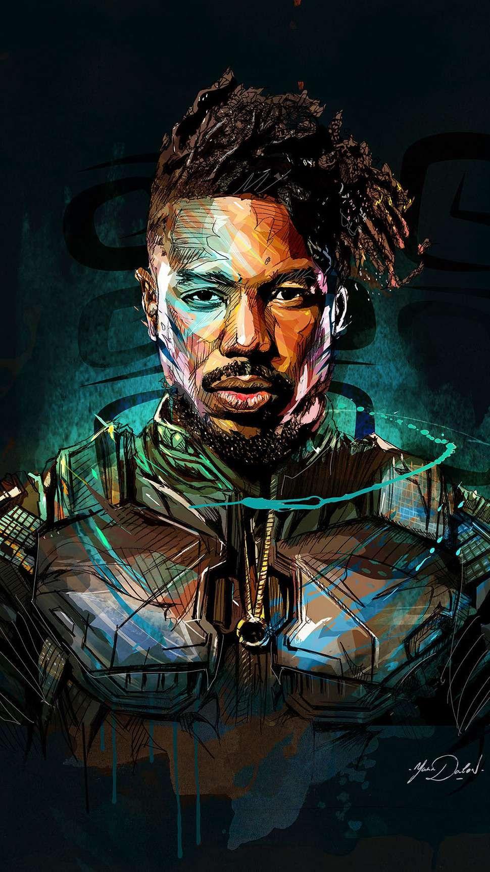 970x1725 Killmonger Art Black Panther iPhone Wallpaper. Black panther art, Panther art, Marvel wallpaper hd