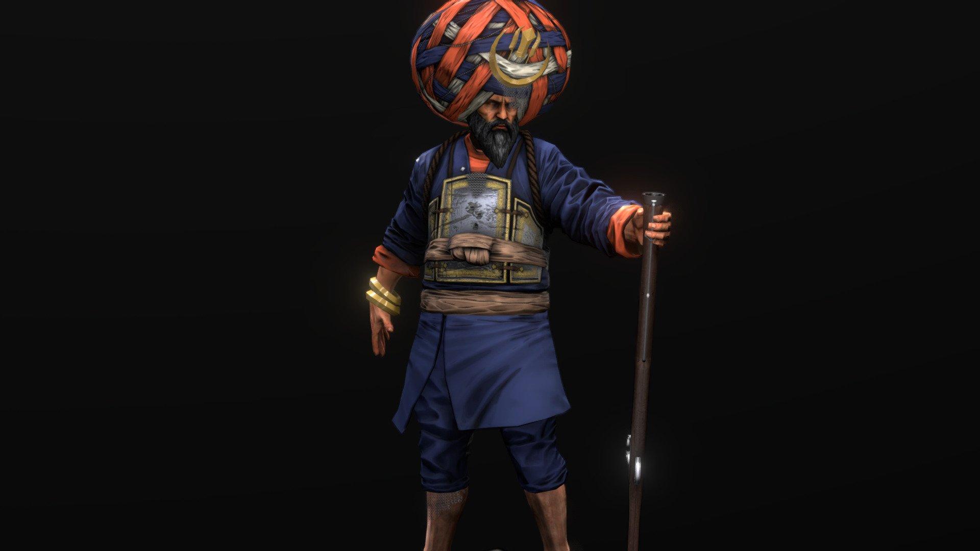 1920x1080 Sikh Warrior Royalty Free 3D model by Jeff de Guzman [4d941fd]