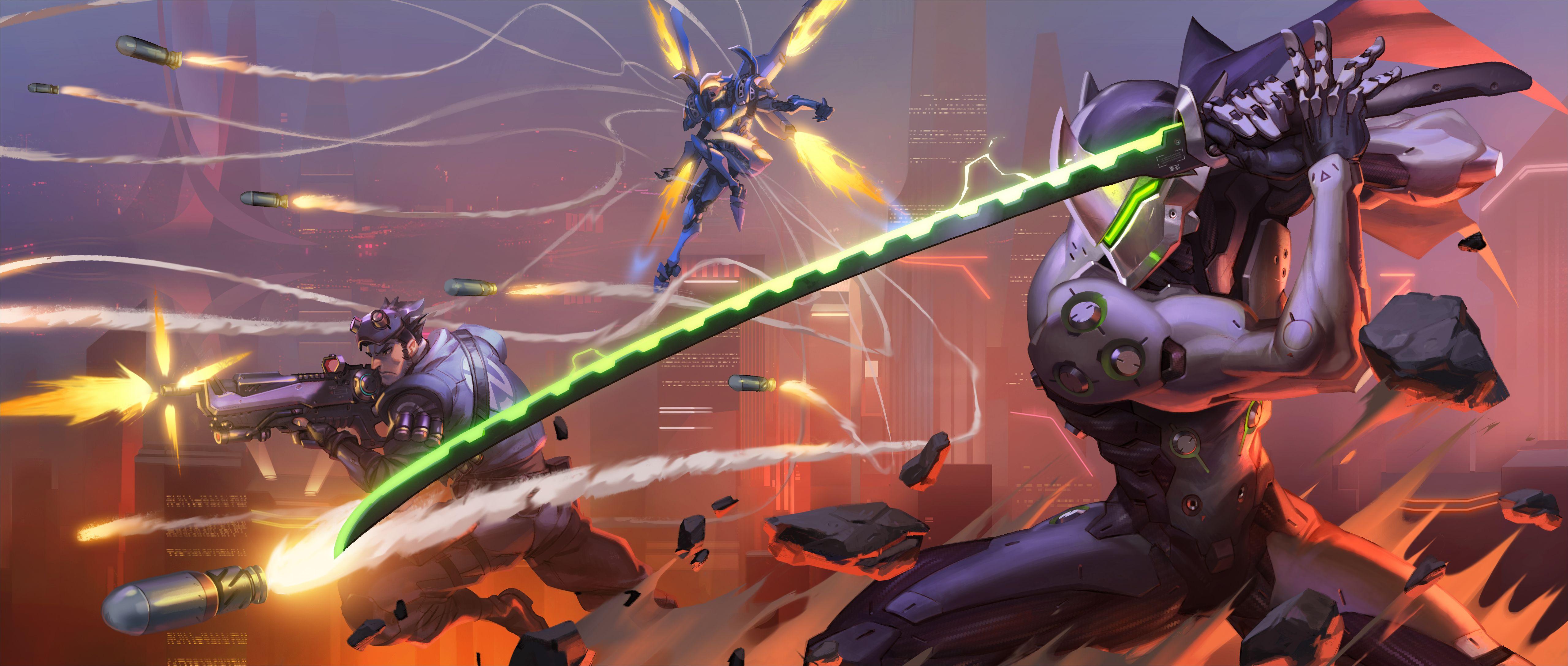 5118x2174 Wallpaper Genji, Overwatch, 5K, Games