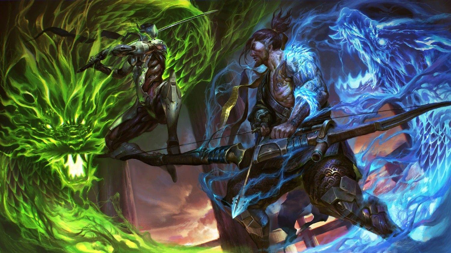 1500x843 Download 1500x843 Overwatch, Genji, Hanzo, Skills, Painting