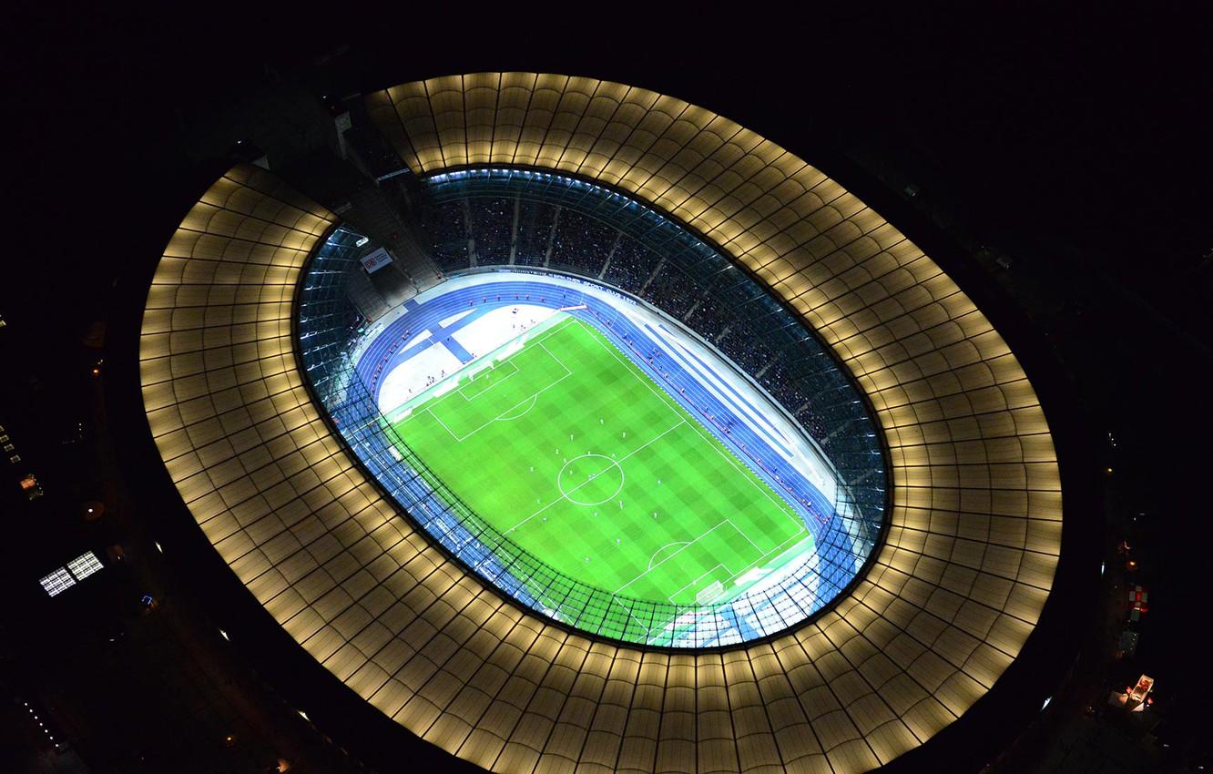 1332x850 Wallpaper field, lights, Germany, tribune, Berlin, Olympic stadium image for desktop, section спорт
