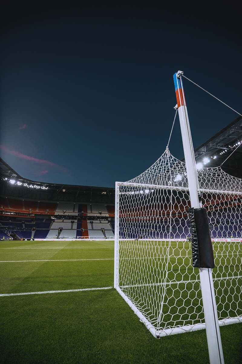 800x1200 Football White Steel Soccer Goal Net Lyon Olympic Stadium Image Free Photo