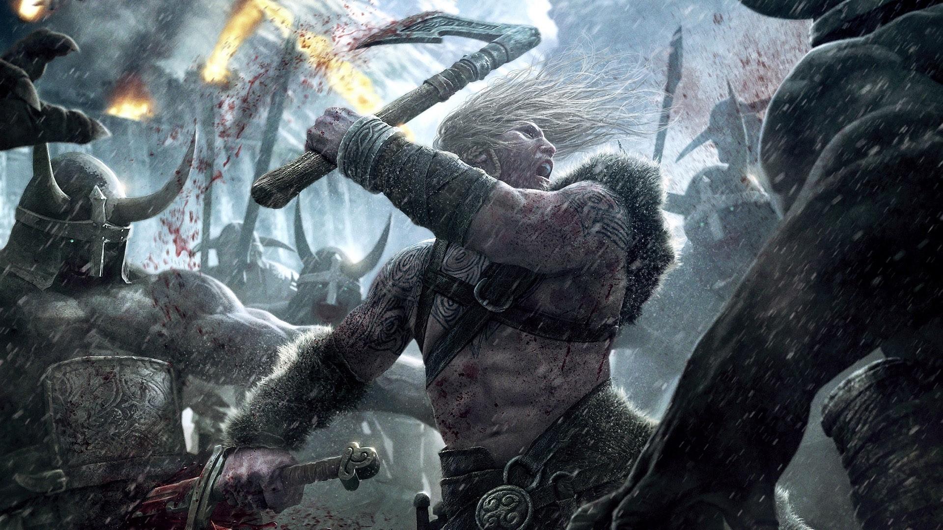 1920x1080 Vikings, Battle, War, Fantasy Art Wallpaper HD / Desktop and Mobile Background