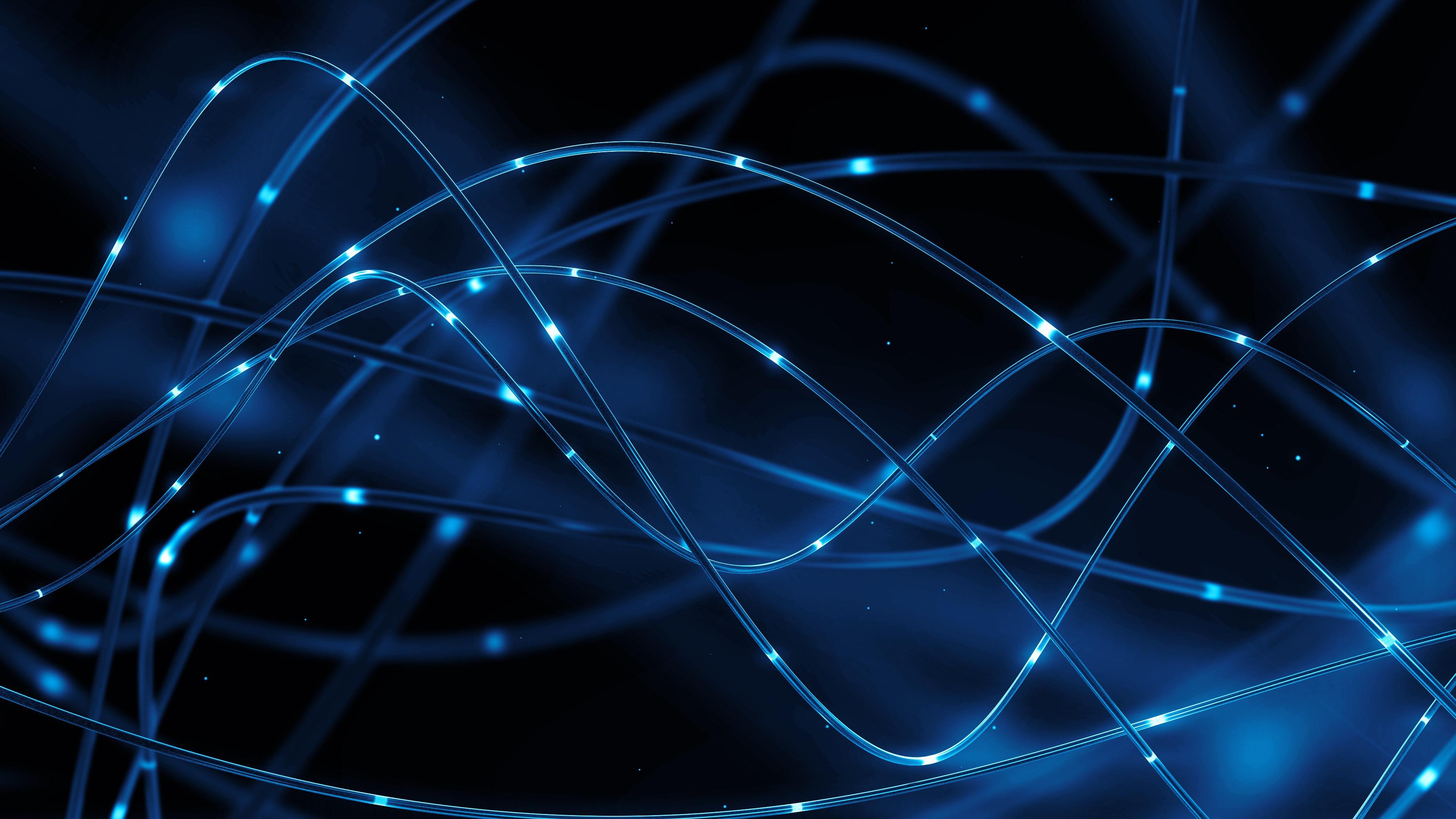 3840x2160 Optical fibers. Electric circuit