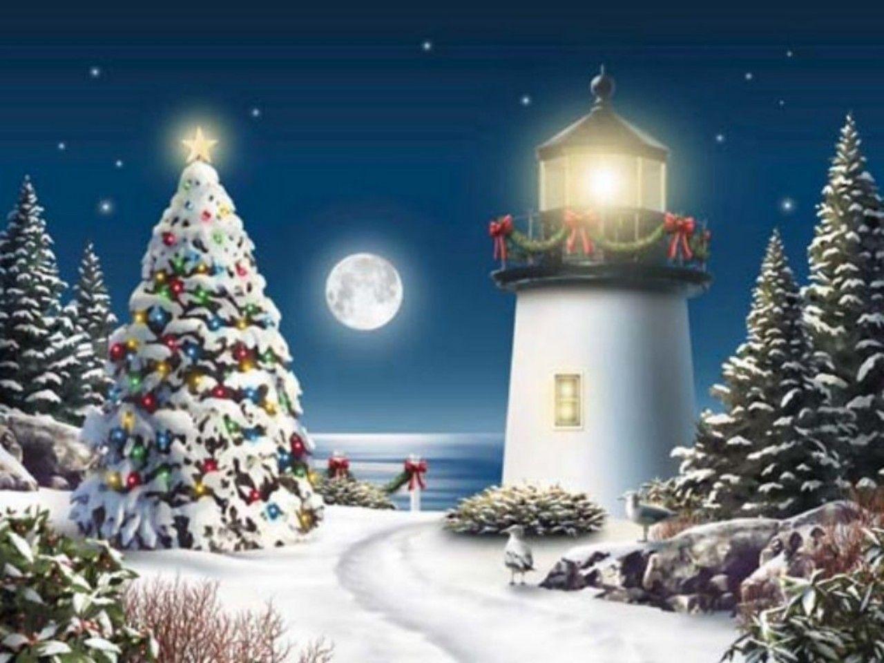 Christmas Lighthouse Wallpapers - Top Free Christmas Lighthouse ...