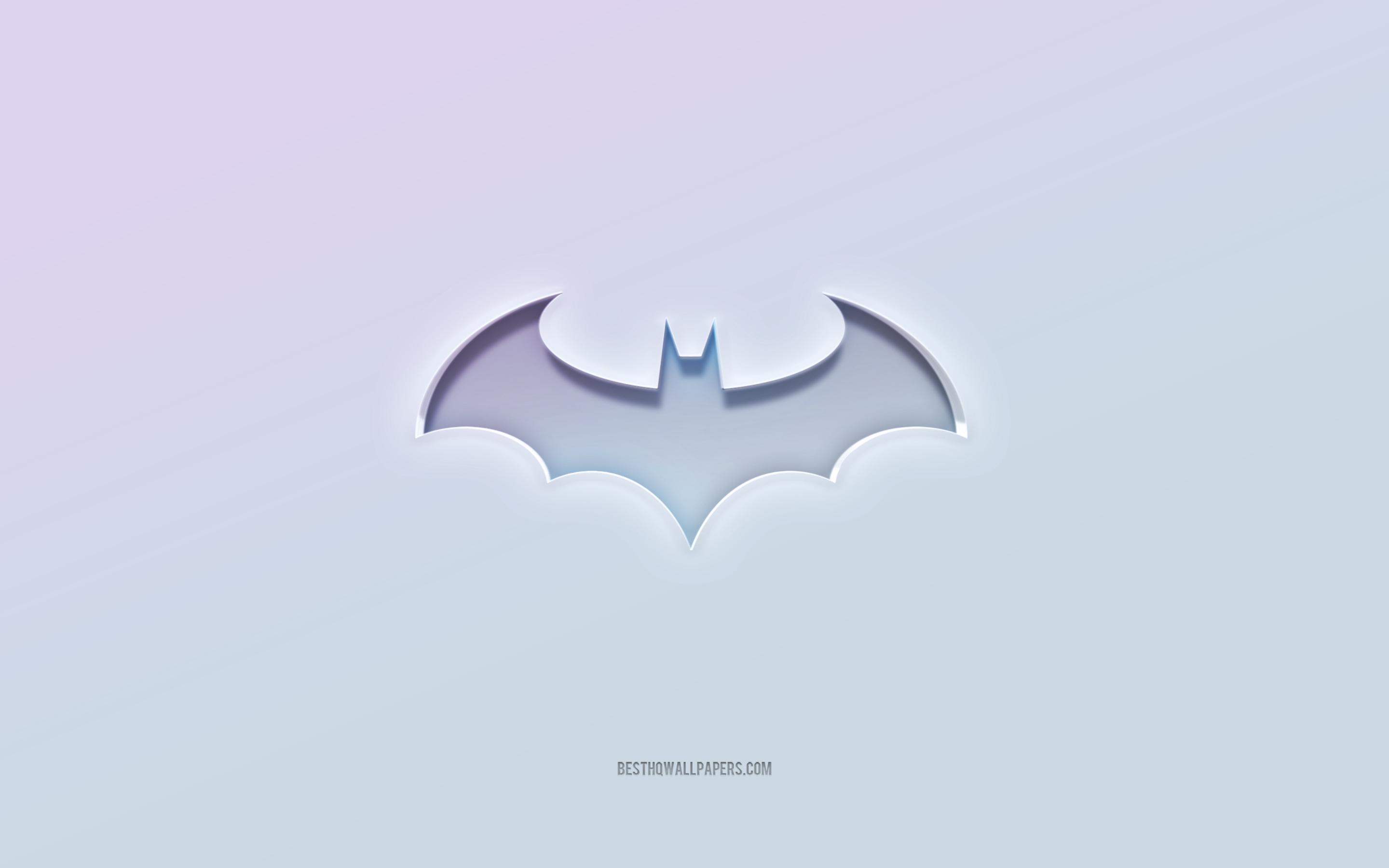 2880x1800 Download wallpaper Batman logo, cut out 3D text, white background, Batman 3D logo, Batman emblem, Batman, embossed logo, Batman 3D emblem for desktop with resolution 2880x1800. High Quality HD picture wallpaper