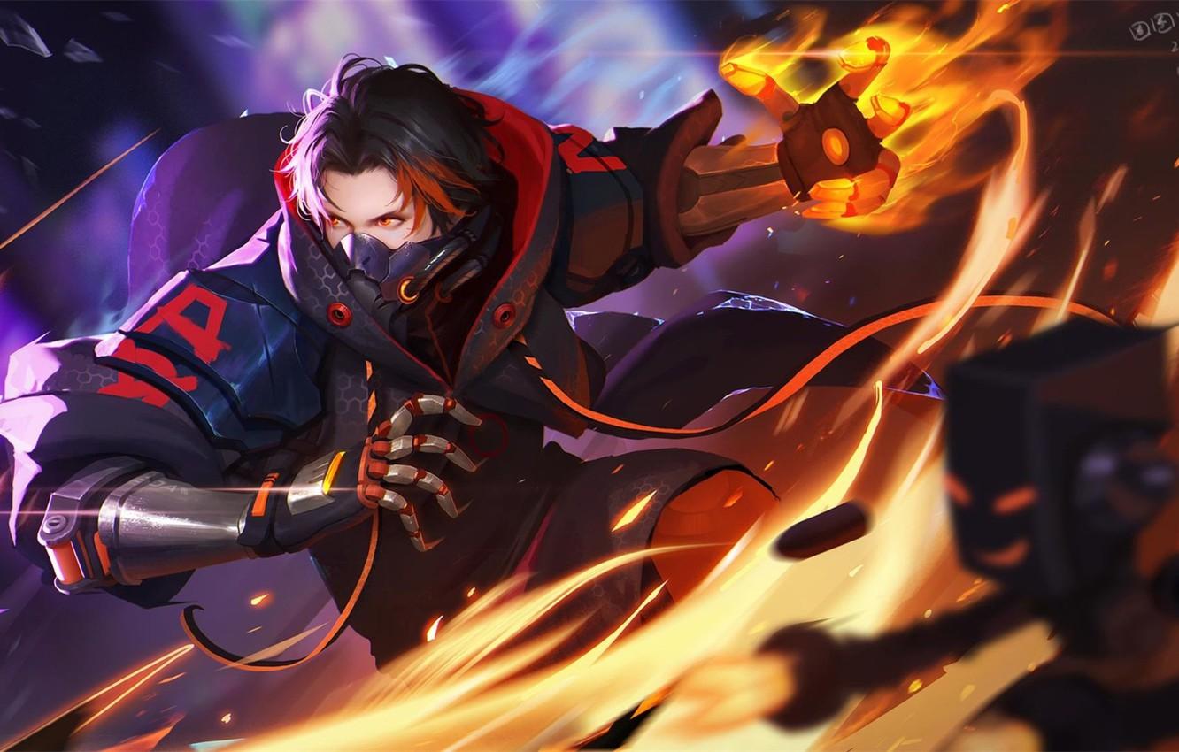 1332x850 Wallpaper mask, guy, cyborg, One Piece, fan art, Portgas D. Ace image for desktop, section сёнэн