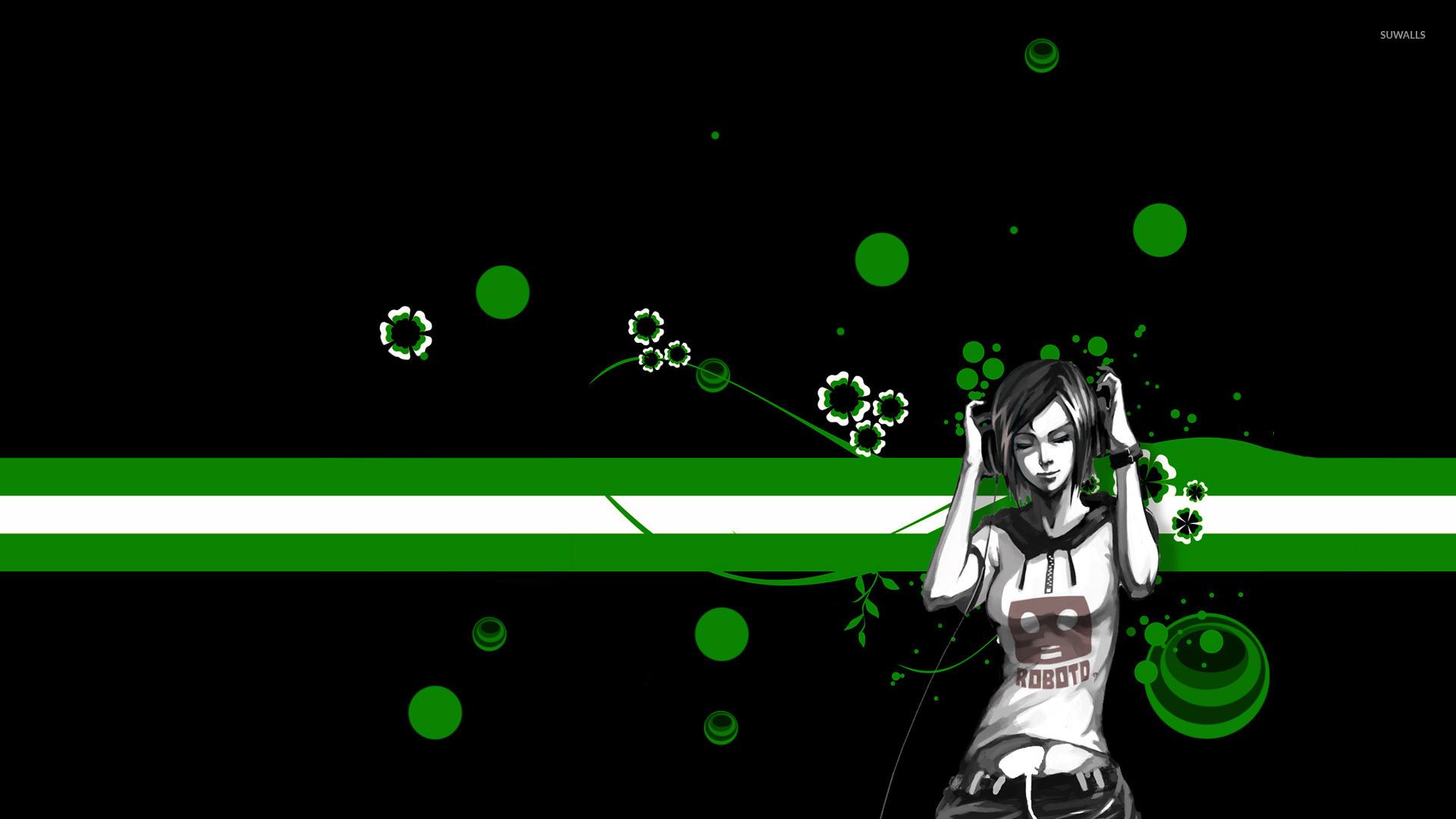 1920x1080 Girl with Headphones wallpaper wallpaper