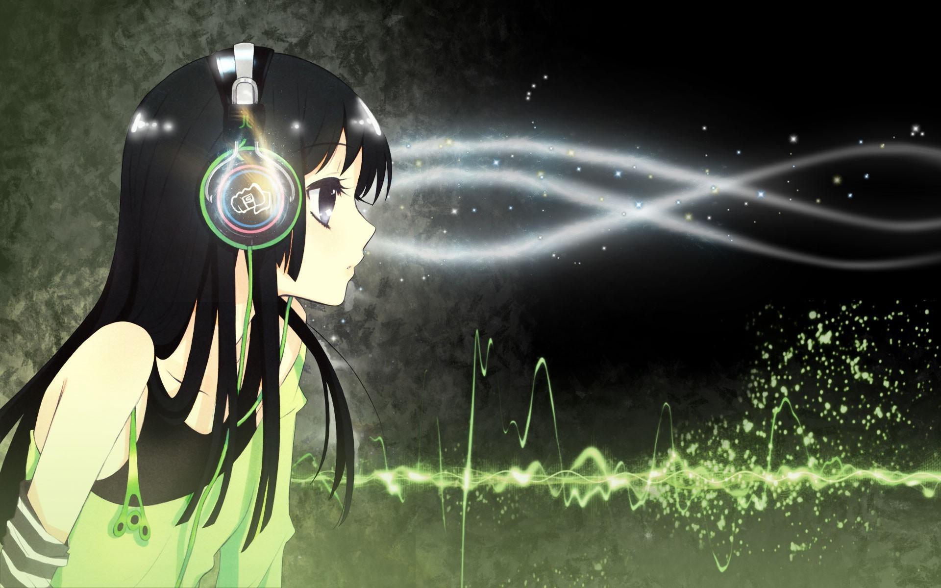 1920x1200 Anime Girl Headphone Wallpaper