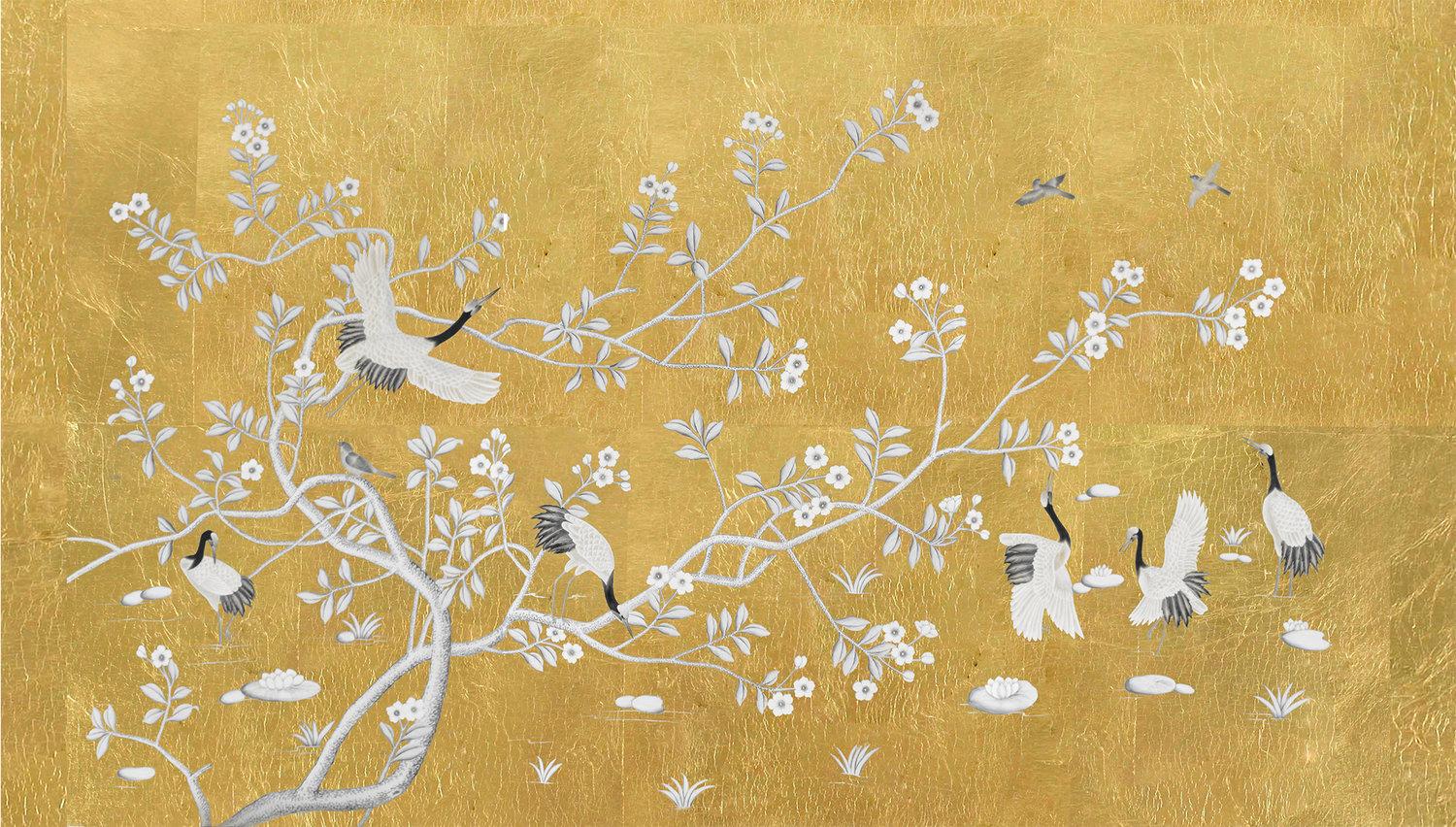 1500x852 Imperial Curiosities Gold Chinoiserie Wallpaper. Chinoiserie Wallpaper Gold