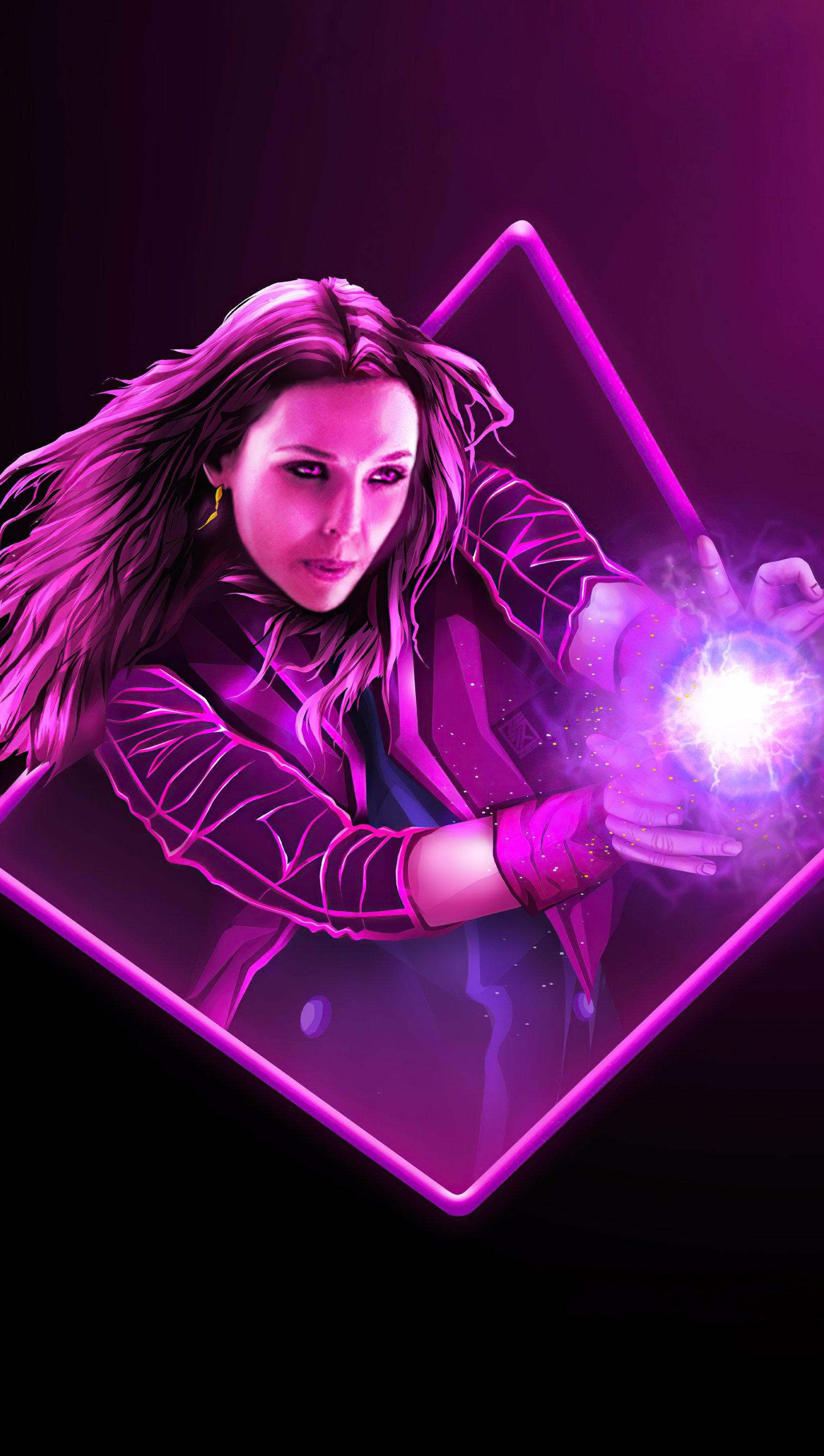 1630x2880 Wandavision in neon lights Wallpaper 5k Ultra HD