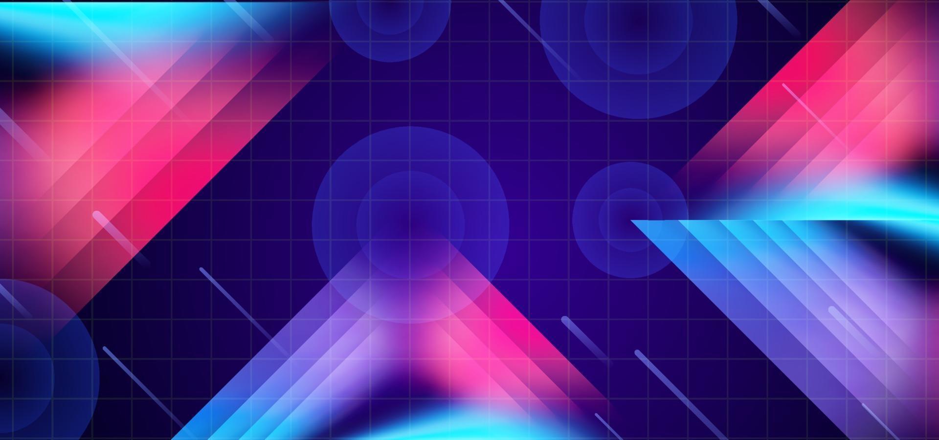 1920x900 Creative Geometric Wallpaper With Neon Futuristic Sci Fi Background
