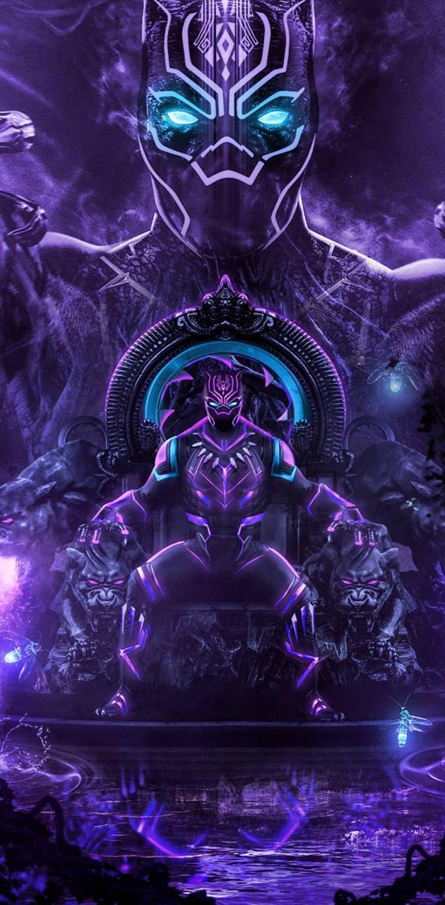 630x1280 Purple Black Panther wallpaper