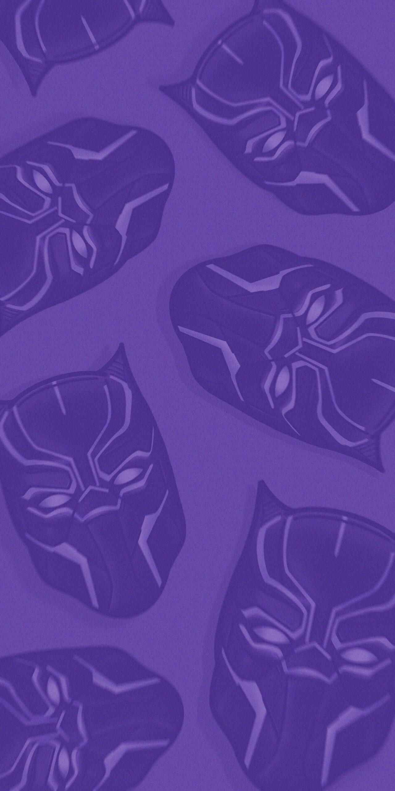 1280x2560 Black Panther Head Purple Wallpaper Wallpaper HD