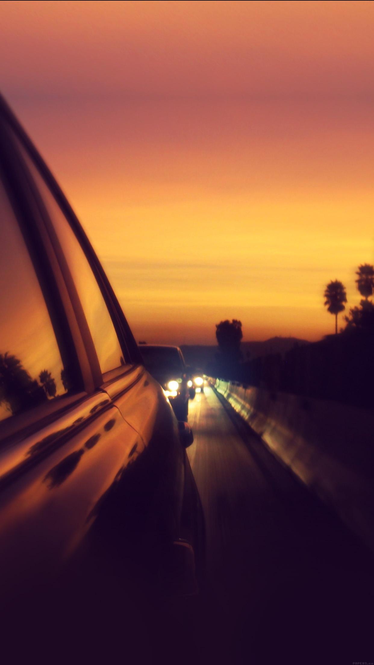 1242x2208 Drive Way Sunset City Highway Car Download Free Wallpaper for iPhone 6s, 7s