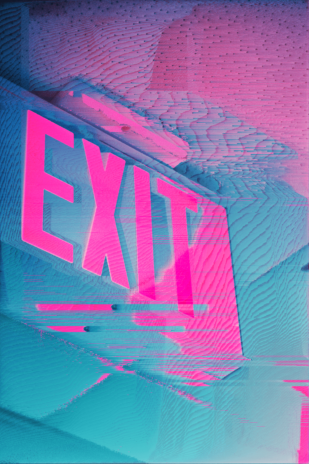 1280x1920 AUDIO VISUAL DEPT. 海报元素. Vaporwave, Glitch Art