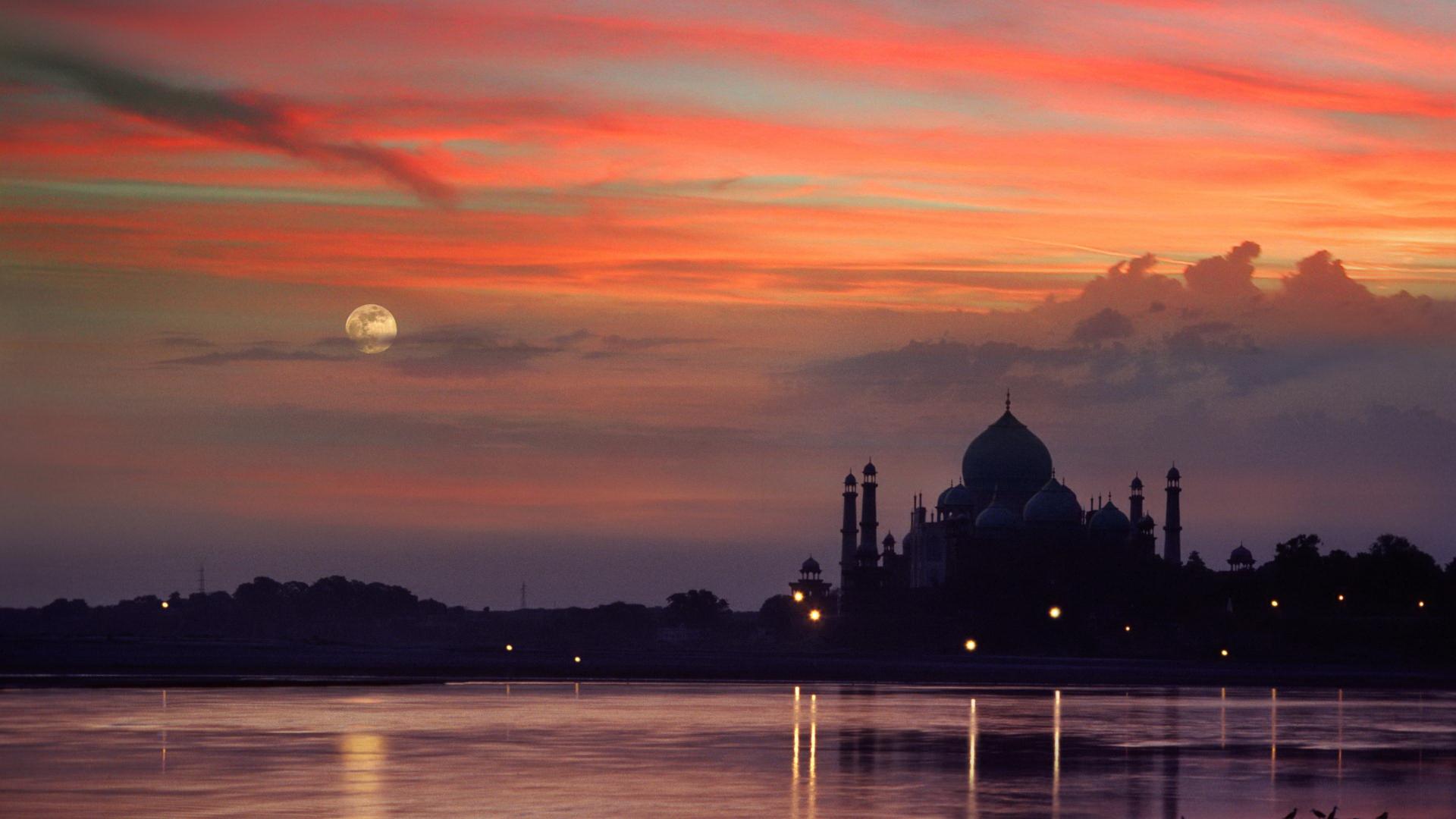 1920x1080 Sunset at Taj Mahal