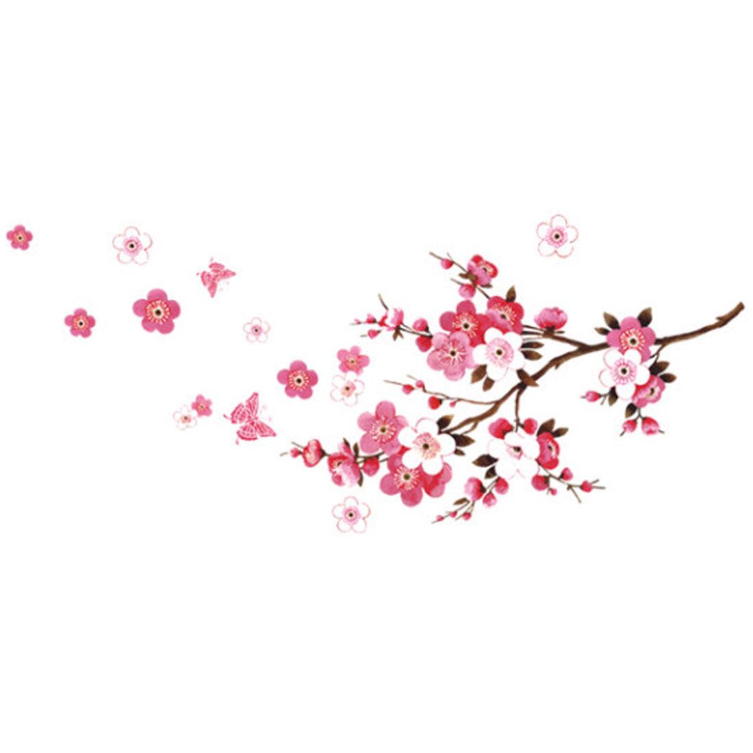 1100x1100 Bedroom Decor Plum Flower Pattern Self Adhesive Wall Sticker Wallpaper Decal