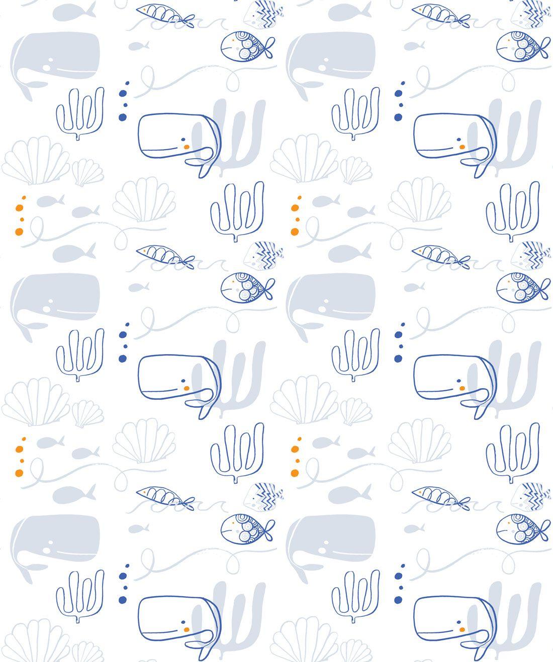 1100x1318 Beach House Wallpaper • Cute Under Whale Design