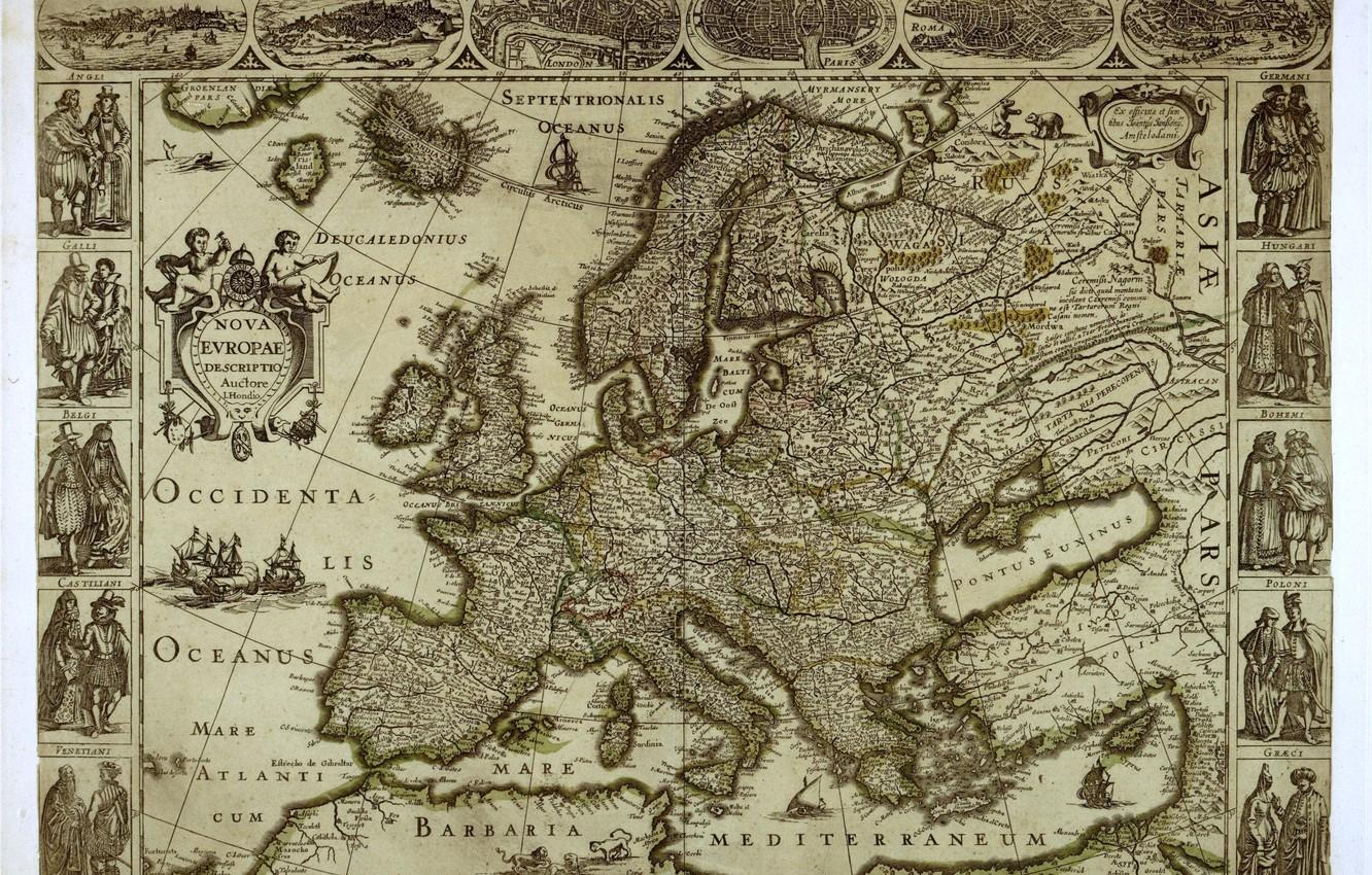 1332x850 Wallpaper map, europe, Europe image for desktop, section разное