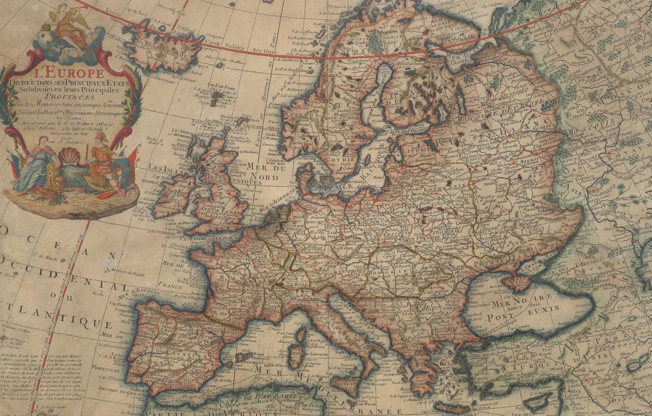 1332x850 Wallpaper old maps, old maps, Map Of Europe, Vintage Europe map, Parchment, Map of Europe image for desktop, section текстуры
