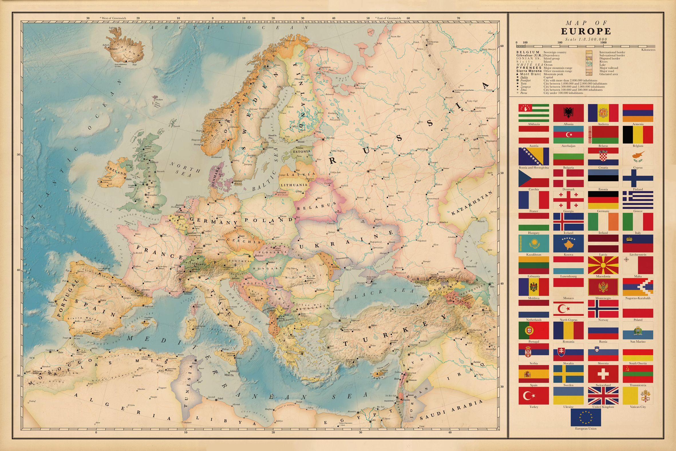2362x1575 Europe and Czechia. Europe map, Europe wallpaper, Map wallpaper