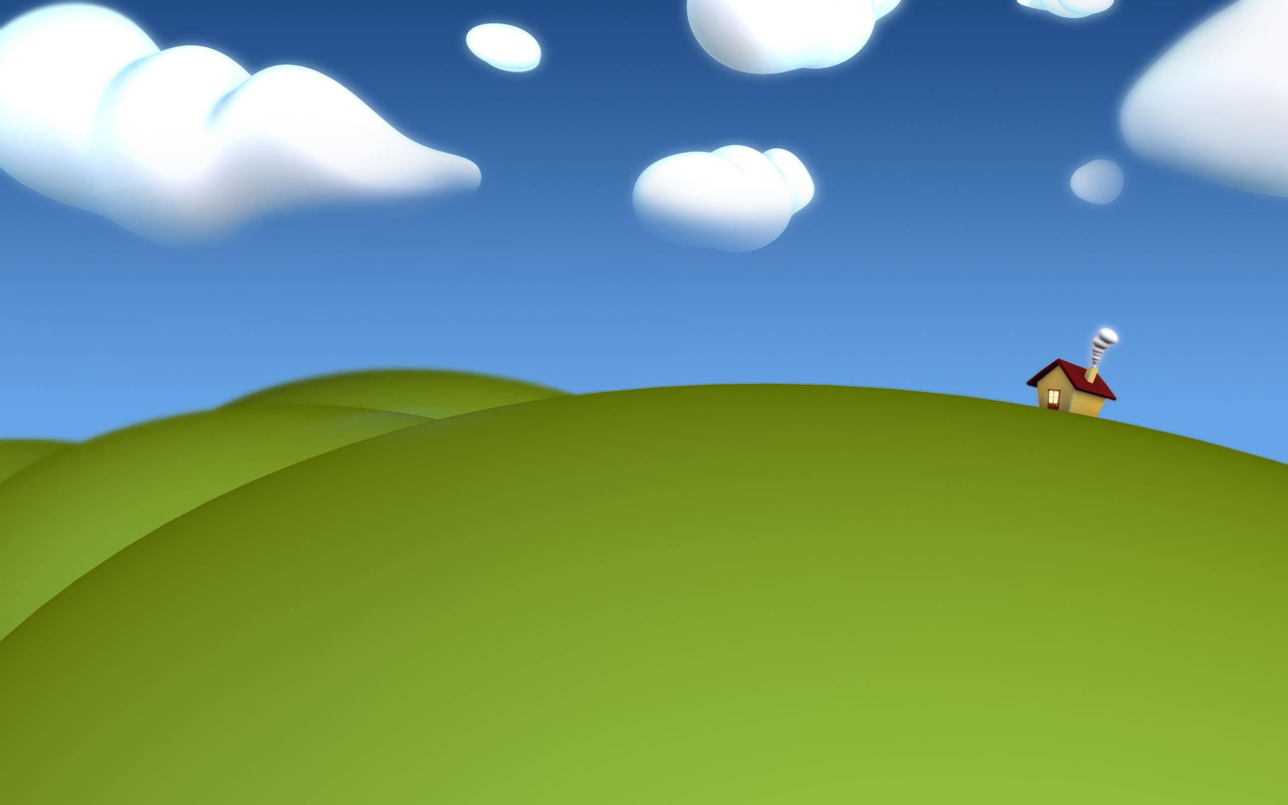 2560x1600 Small house on a hill wallpaper. Small house on a hill
