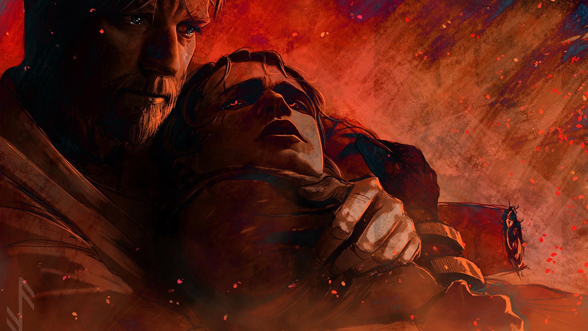 1920x1080 image Star Wars: Episode III Man Obi Wan Helps Anakin On 1920x1080
