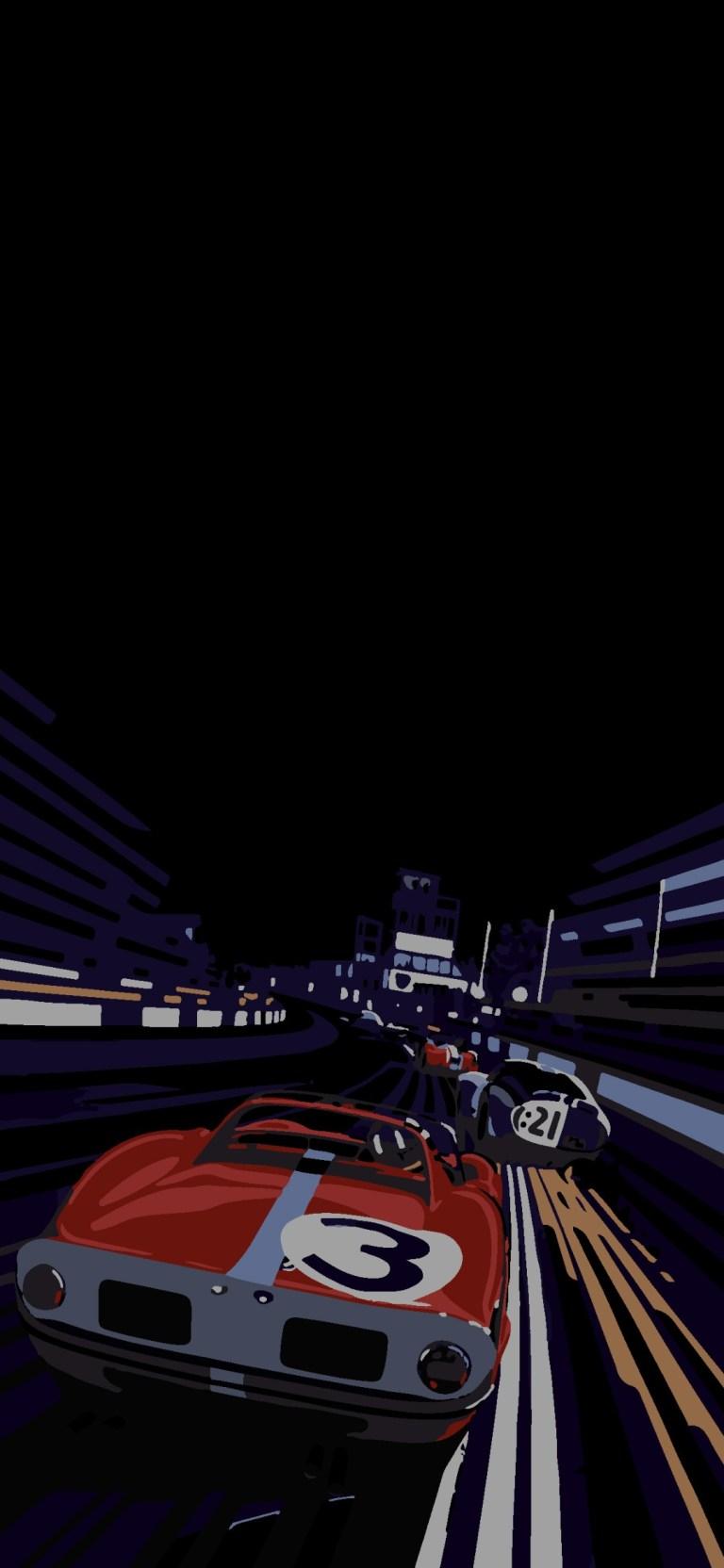 768x1664 Retro Car Minimalist Amoled Wallpaper Download for iPhone