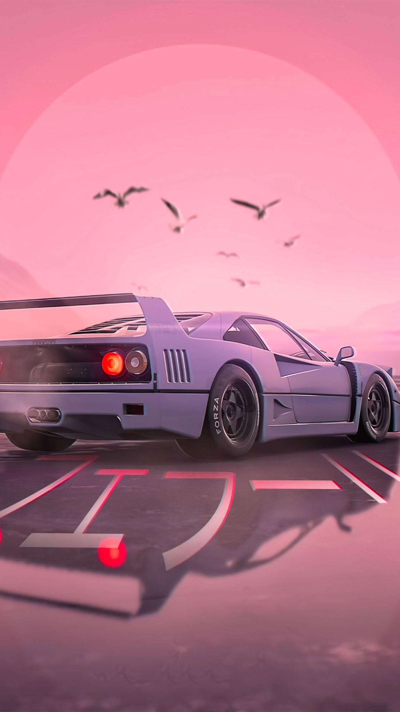 1350x2400 Retro Car Anime Aesthetic Desktop Wallpaper • Wallpaper For You
