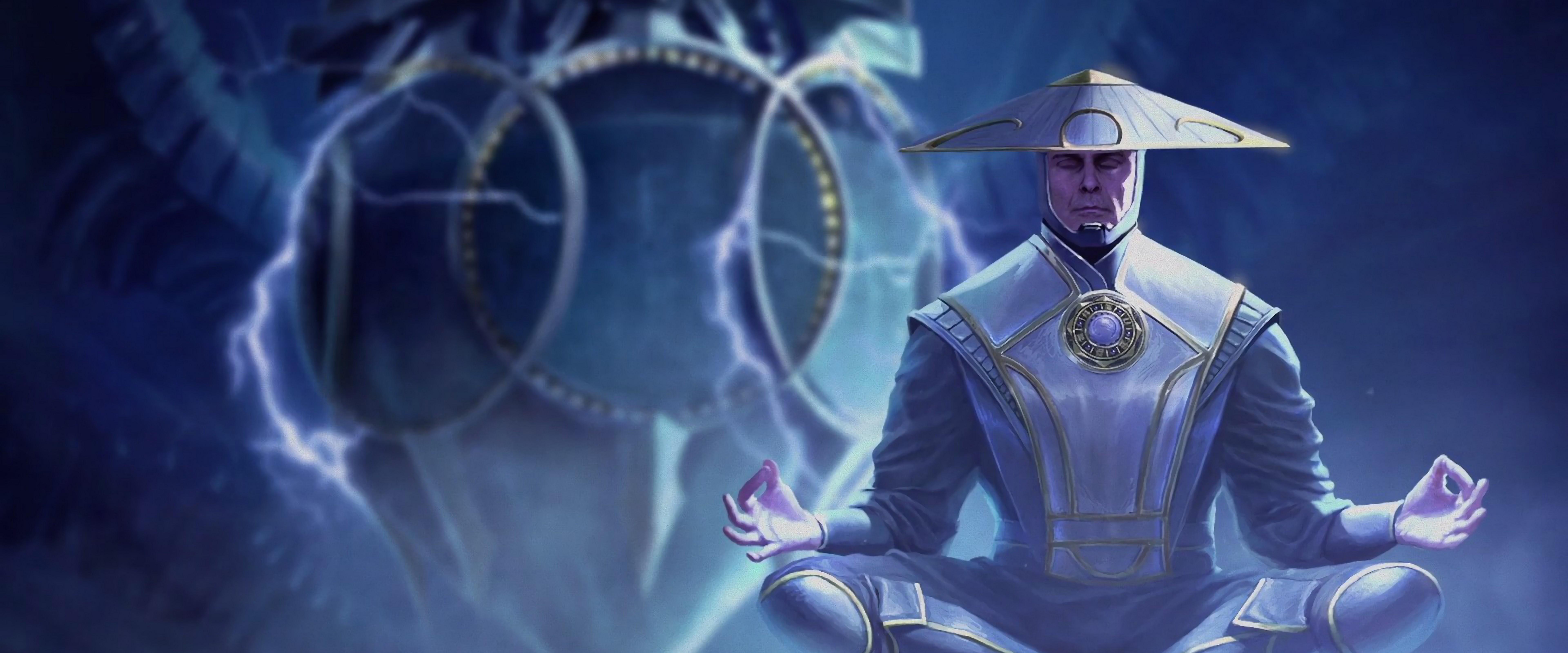7680x3200 Raiden Mortal Kombat 11 4K Wallpaper