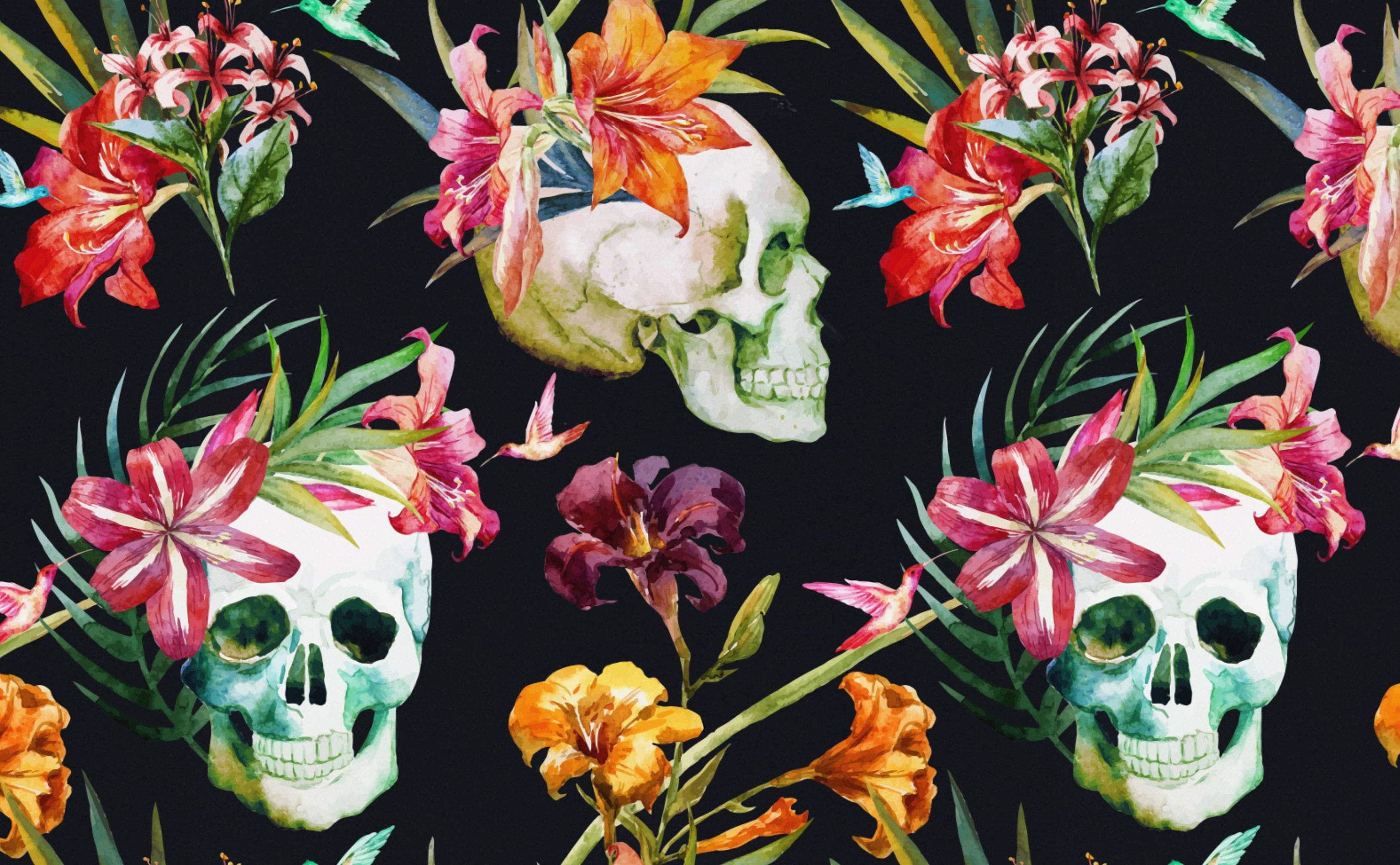 3028x1872 Tropical Skull Wallpaper