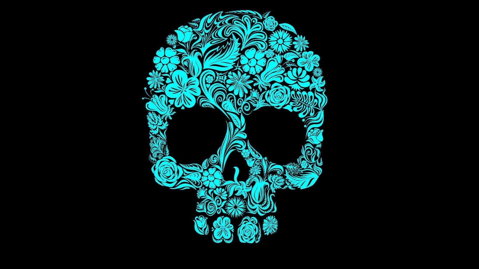 1920x1080 Flower Skull
