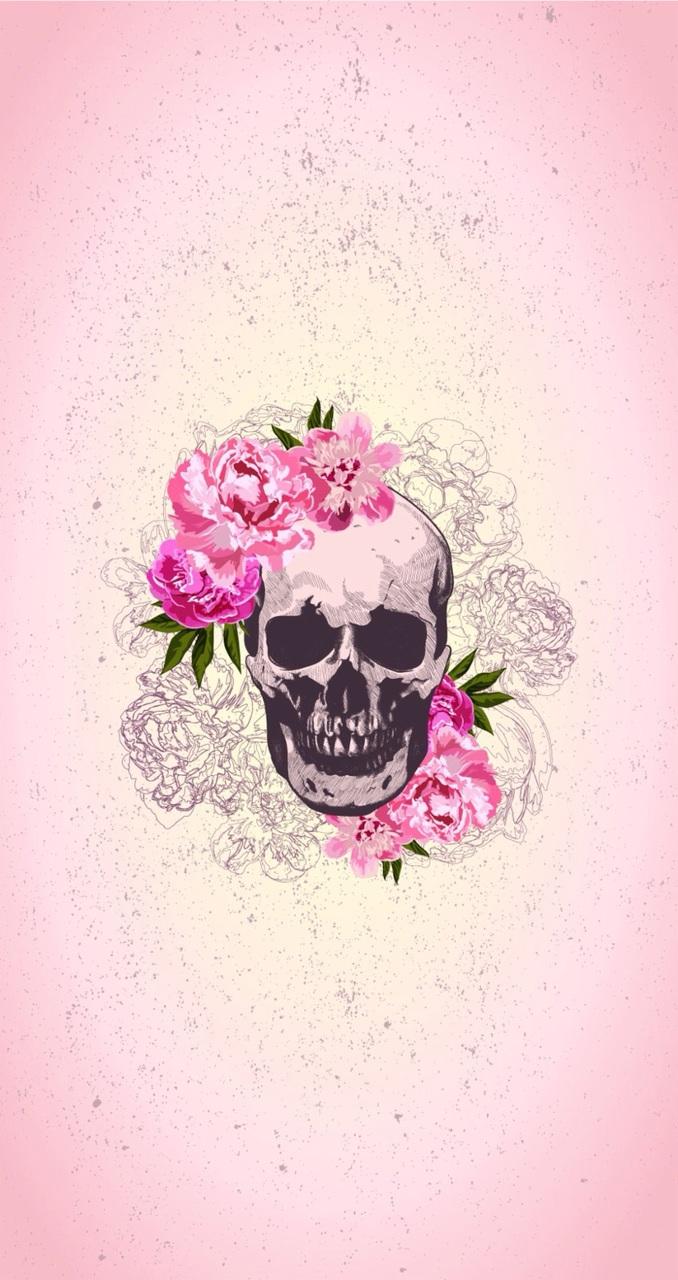 678x1280 Wallpaper, Skull, And Flowers Image