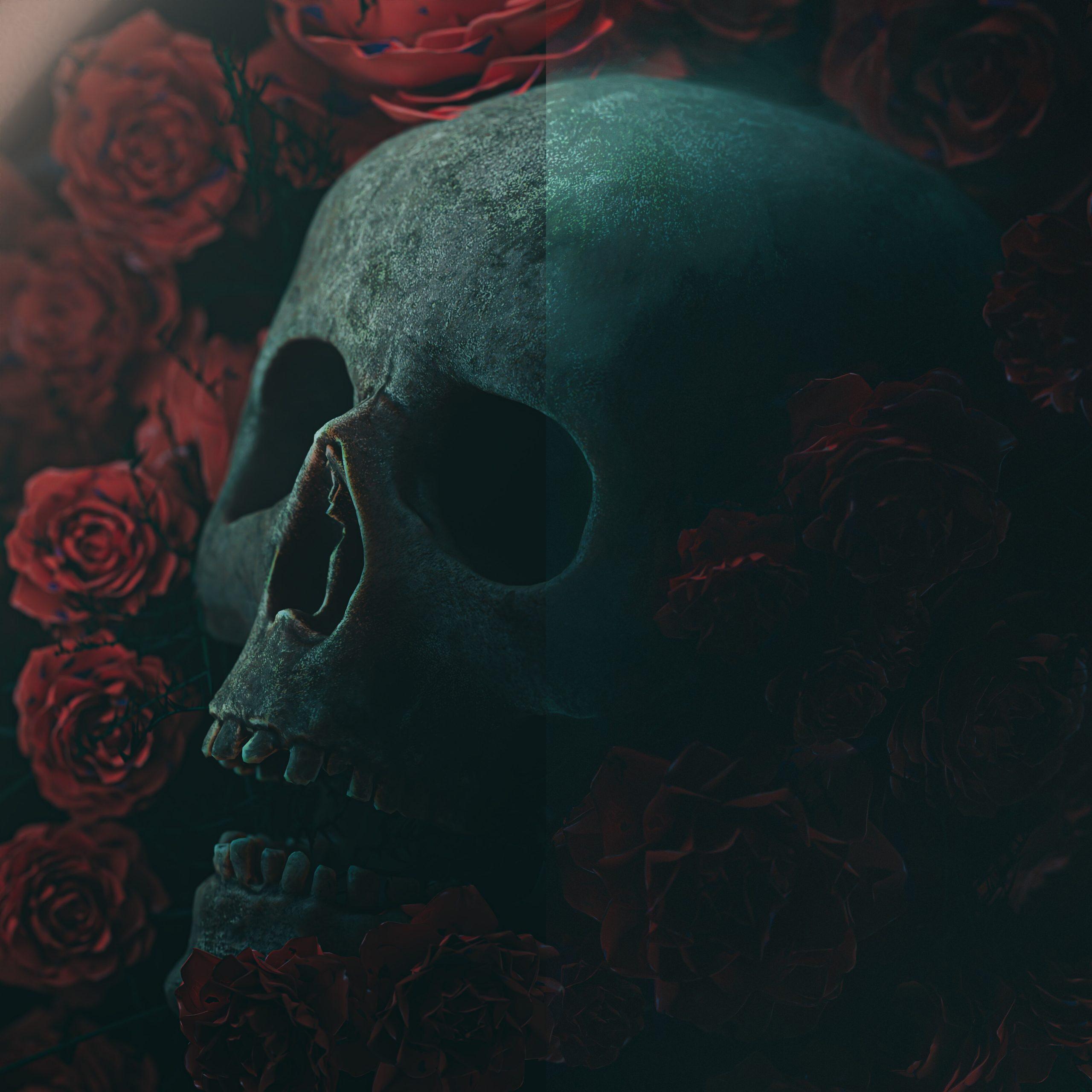 2560x2560 Behind the Scenes: Flower Skull