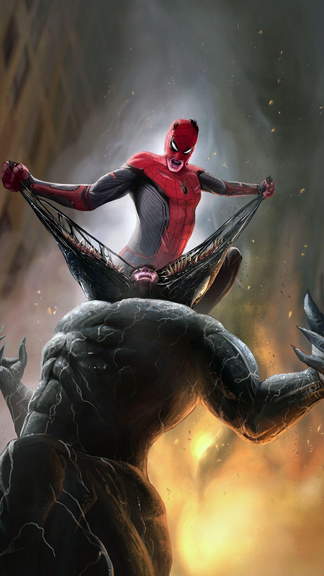 1080x1920 Spiderman vs venom mobile wallpaper. Marvel superhero posters, Marvel spiderman art, Marvel spiderman