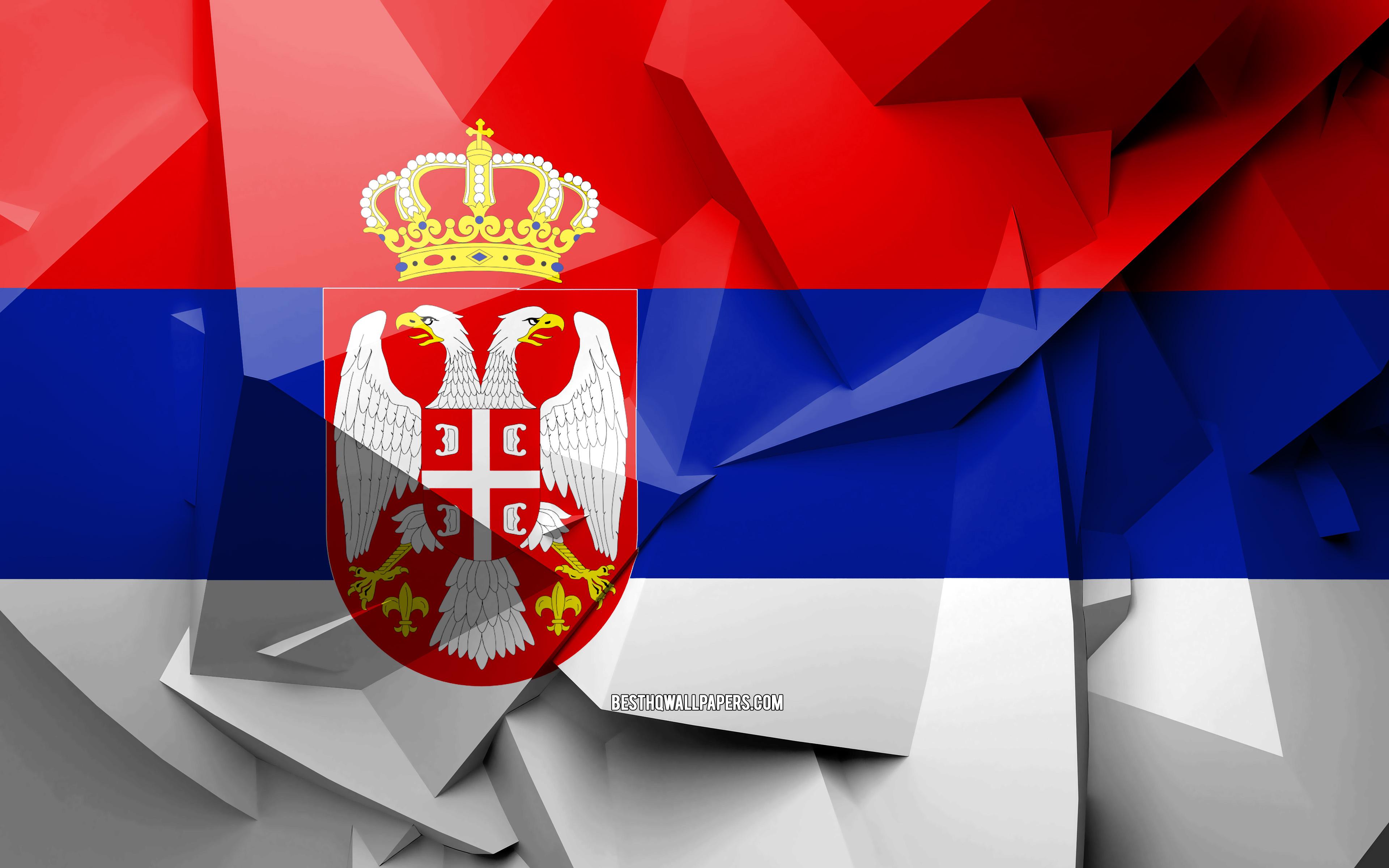 3840x2400 Download wallpaper 4k, Flag of Serbia, geometric art, European countries, Serbian flag, creative, Serbia, Europe, Serbia 3D flag, national symbols for desktop with resolution 3840x2400. High Quality HD picture wallpaper