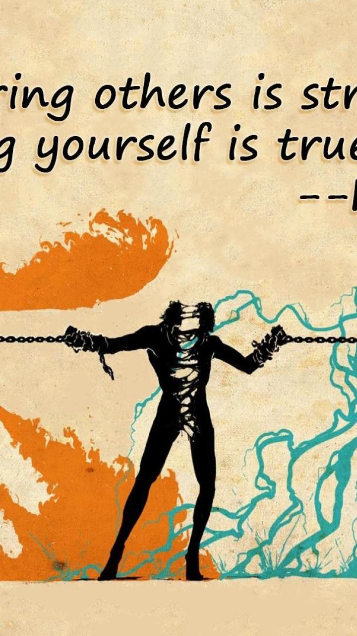Motivational wallpaper with Quote By Lao Tzu on Self Transformation 